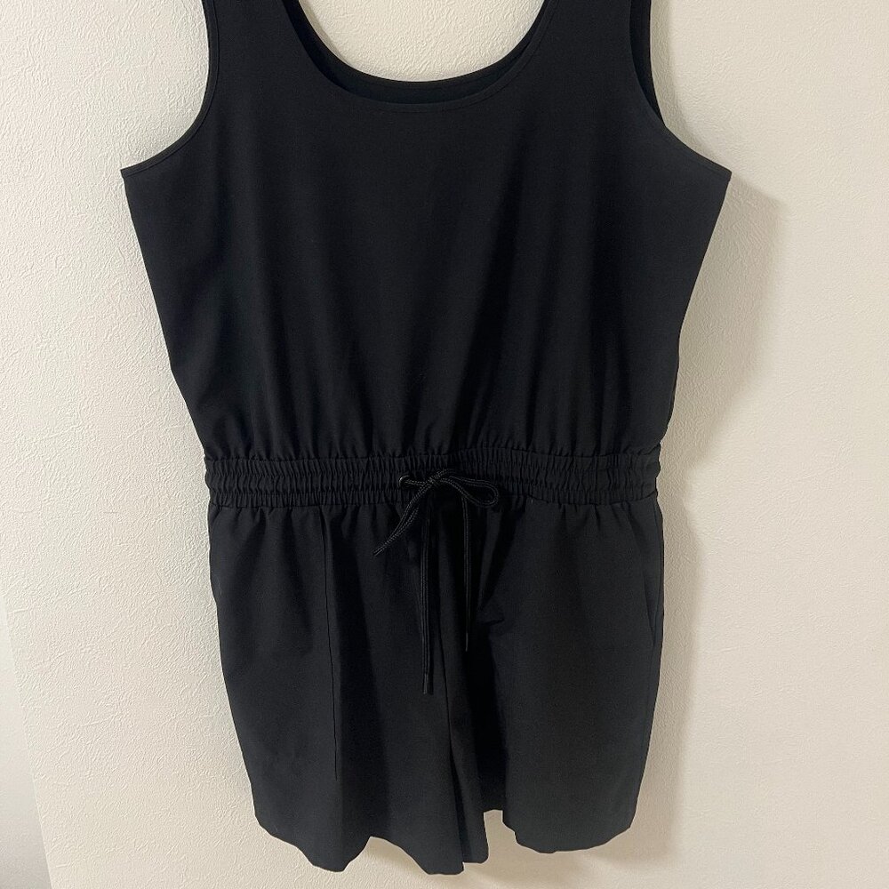 Lou & Grey Black Romper with Drawstring Waist - Medium